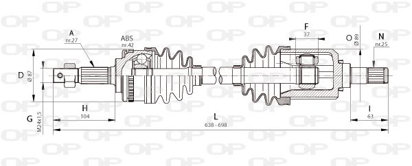 OPEN PARTS Приводной вал DRS6325.00